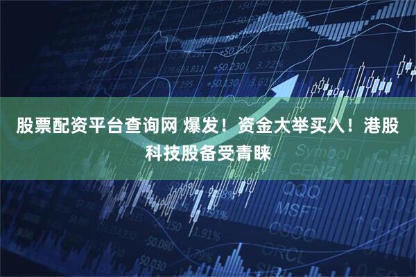 股票配资平台查询网 爆发！资金大举买入！港股科技股备受青睐